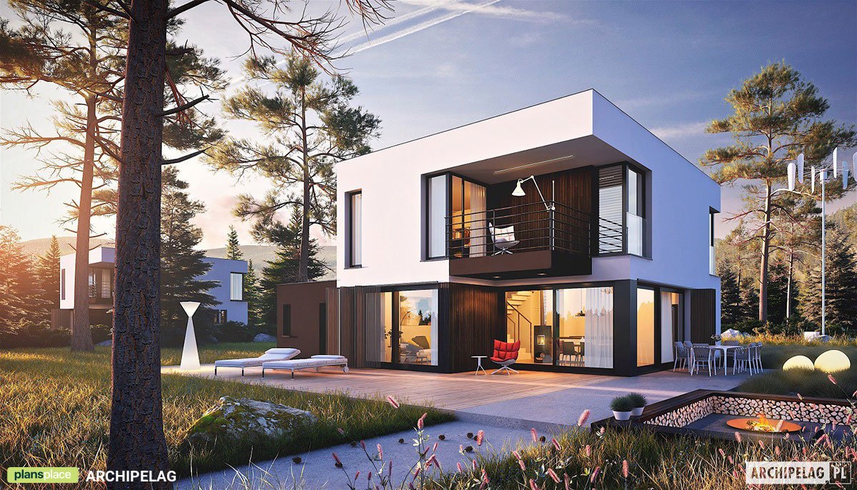 Divstāvu mājas projekts 157 m²: 3 Guļamistabas, 3 Vannasistabas, Atvērta virtuve, Garāža