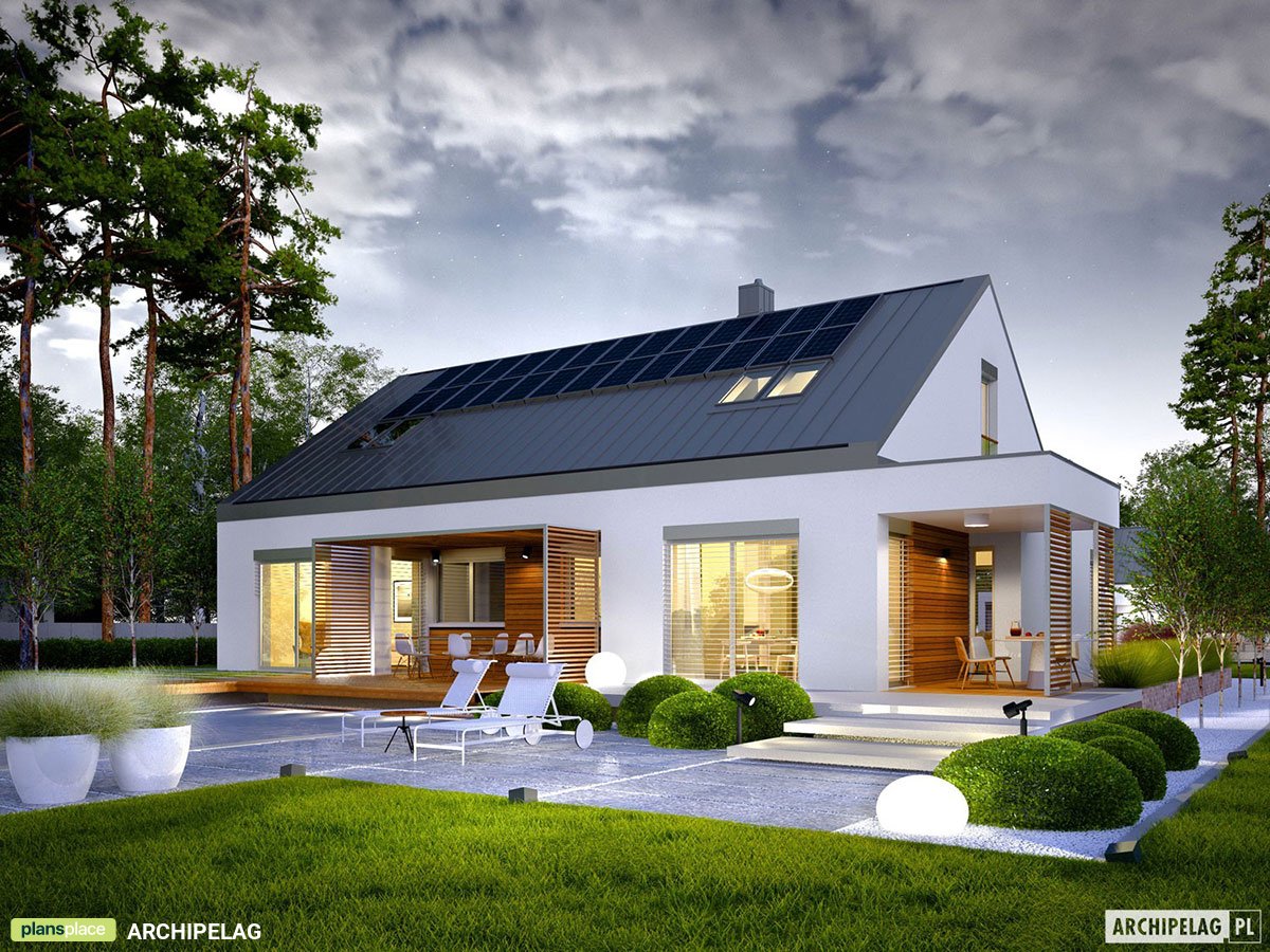 Mājas projekts ar mansardu 237 m²: 5 Guļamistabas, 4 Vannasistabas, Garāža