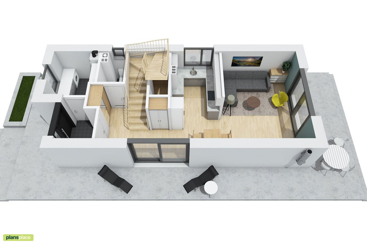 Narrow Lot House with 3 Beds Upstairs and Walk-in Pantry