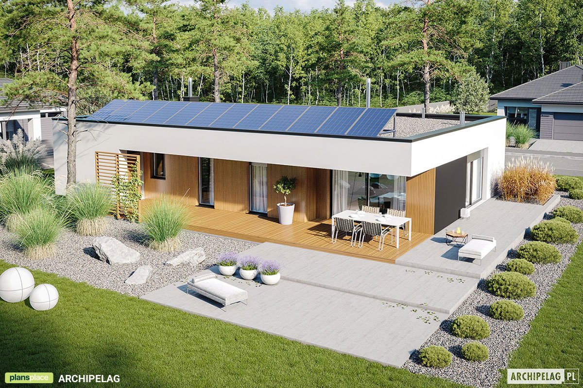 Vienstāva mājas projekts 150 m²: 3 Guļamistabas, 2 Vannasistabas, Atvērta virtuve, Garāža