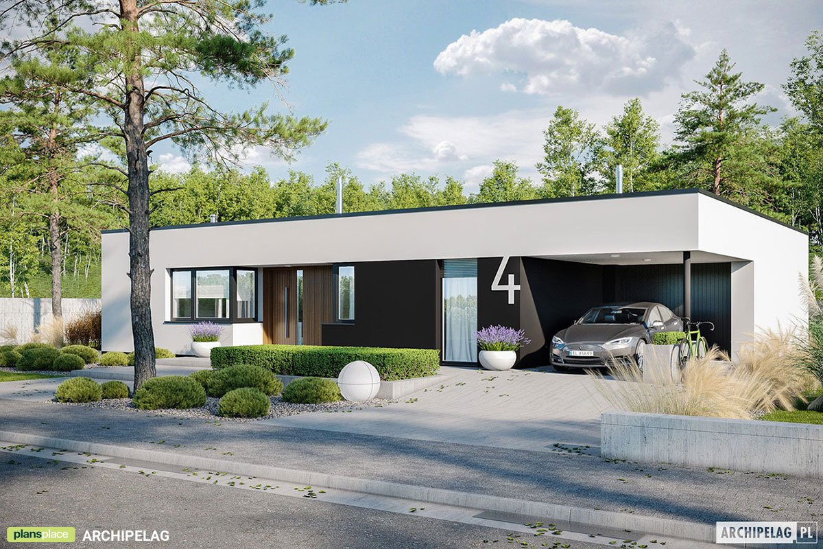 Vienstāva mājas projekts 150 m²: 3 Guļamistabas, 2 Vannasistabas, Atvērta virtuve, Garāža