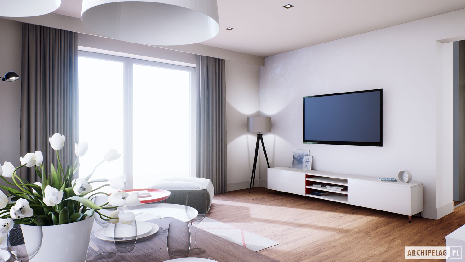 Vienstāva mājas projekts 85 m²: 3 Guļamistabas, 2 Vannasistabas, Atvērta virtuve, bez Garāžas