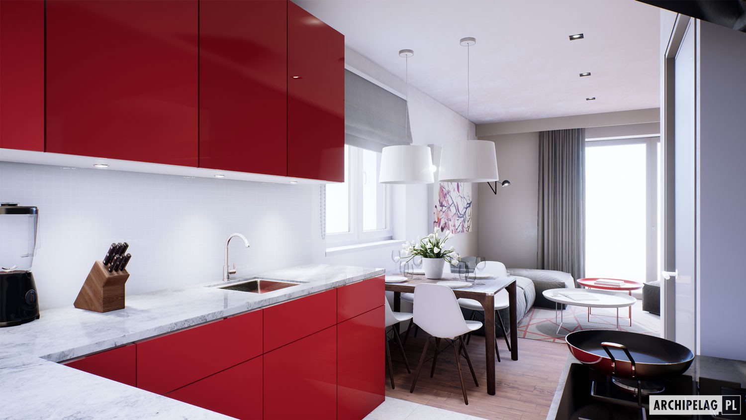 Vienstāva mājas projekts 85 m²: 3 Guļamistabas, 2 Vannasistabas, Atvērta virtuve, bez Garāžas