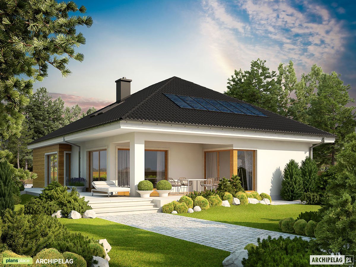 Vienstāva mājas projekts 170 m²: 3 Guļamistabas, 2 Vannasistabas, Garāža