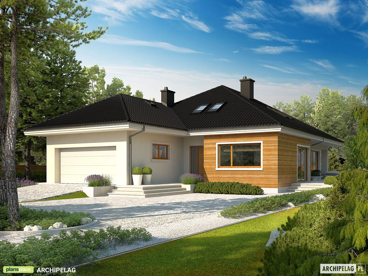Vienstāva mājas projekts 170 m²: 3 Guļamistabas, 2 Vannasistabas, Garāža
