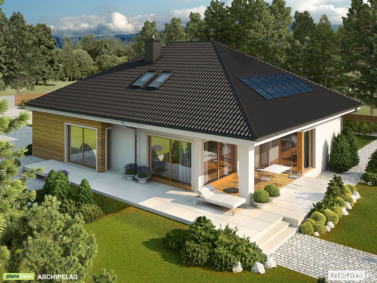 Vienstāva mājas projekts 170 m²: 3 Guļamistabas, 2 Vannasistabas, Garāža