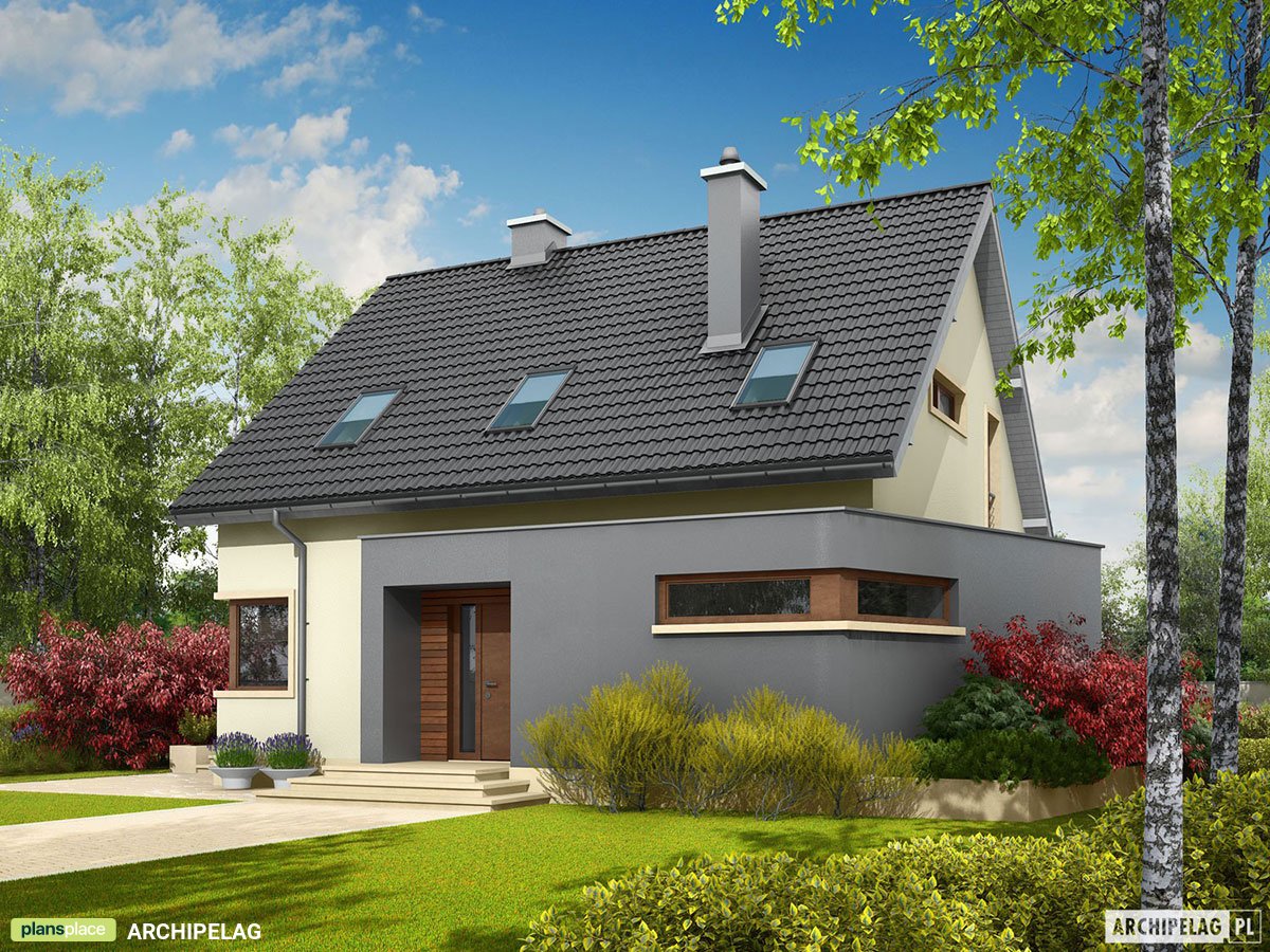 Mājas projekts ar mansardu 139 m²: 3 Guļamistabas, Darba istaba, 2 Vannasistabas, bez Garāžas