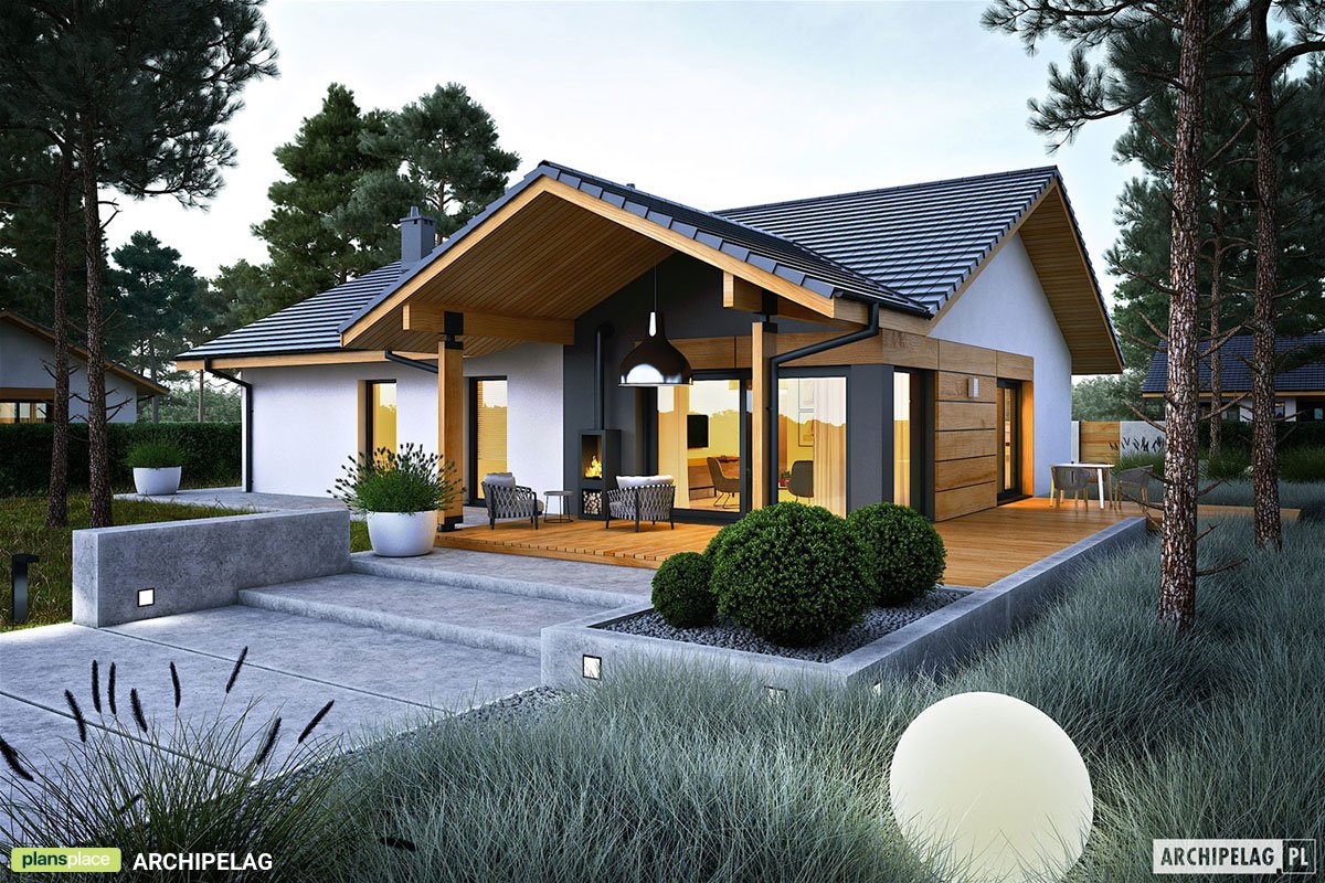 House Plan with Laundry, Open Floor Plan and Outdoor Fireplace