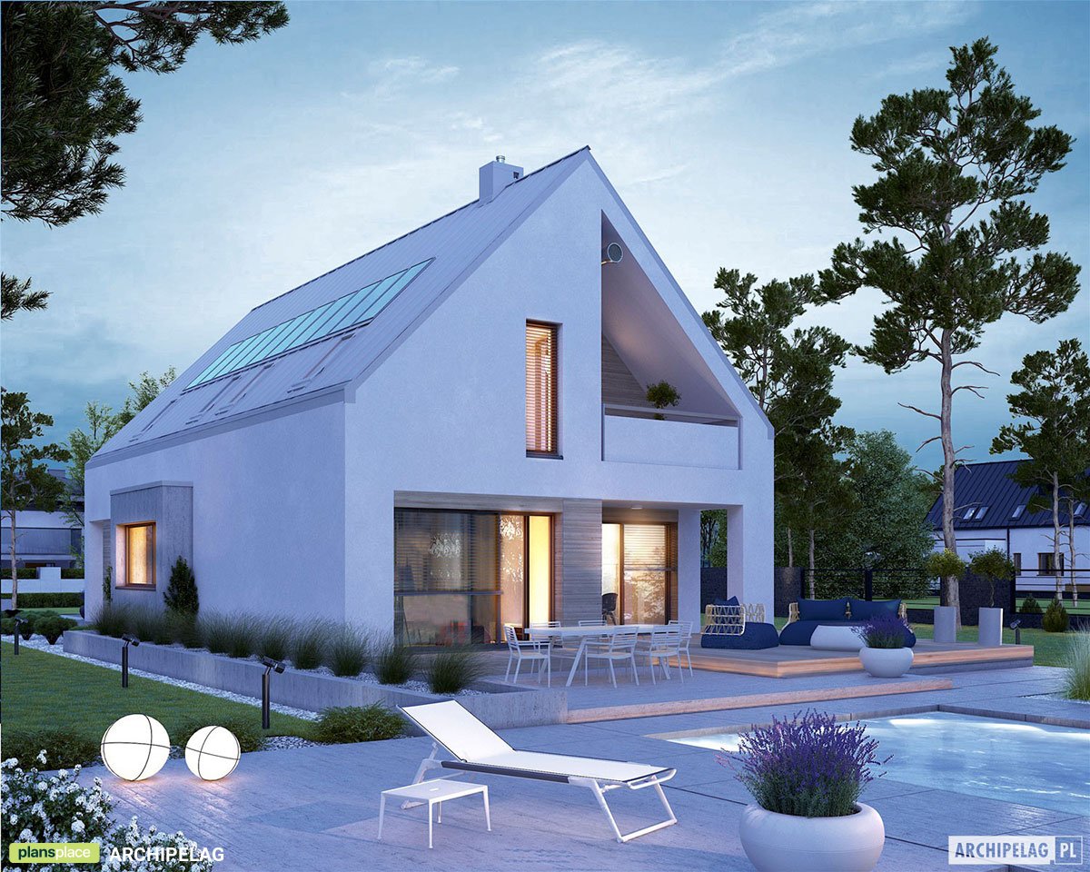 European House Plan with 2-Car Garage and 2 Private Balconies