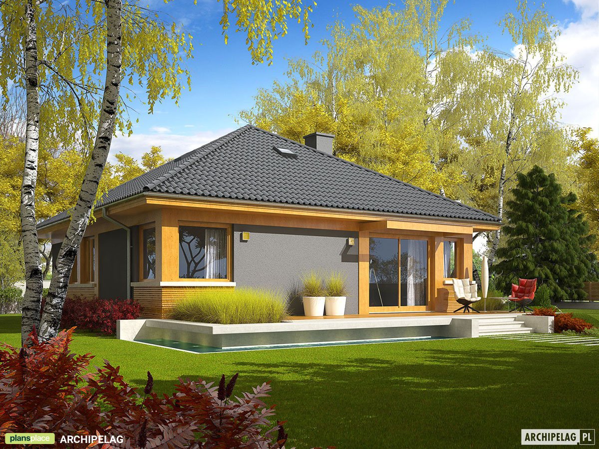 Vienstāva mājas projekts 87 m²: 3 Guļamistabas, 1 Vannasistabas, bez Garāžas