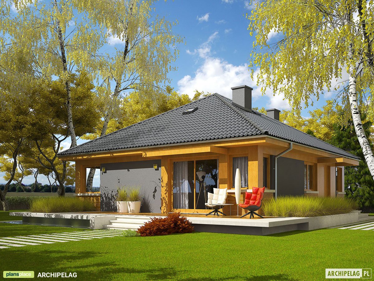 Vienstāva mājas projekts 87 m²: 3 Guļamistabas, 1 Vannasistabas, bez Garāžas