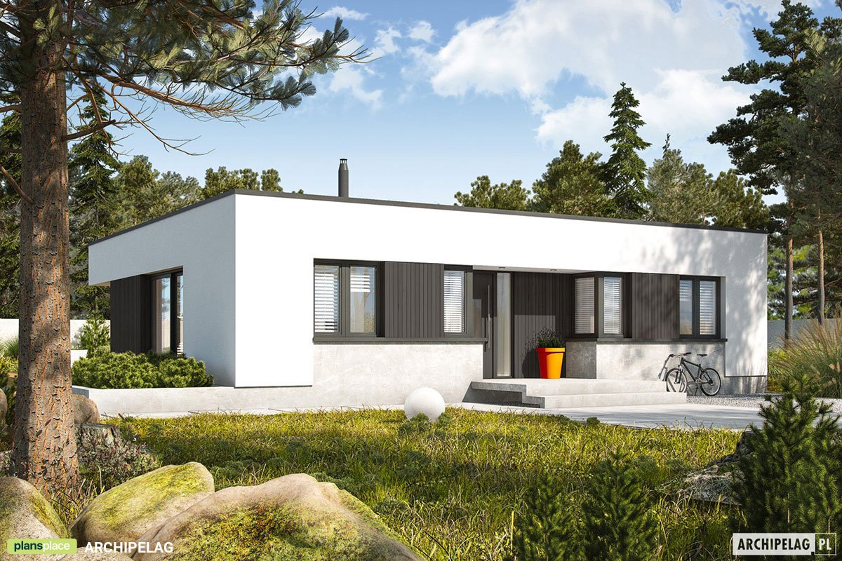 Vienstāva mājas projekts 116 m²: 3 Guļamistabas, 2 Vannasistabas, Atvērta virtuve, bez Garāžas