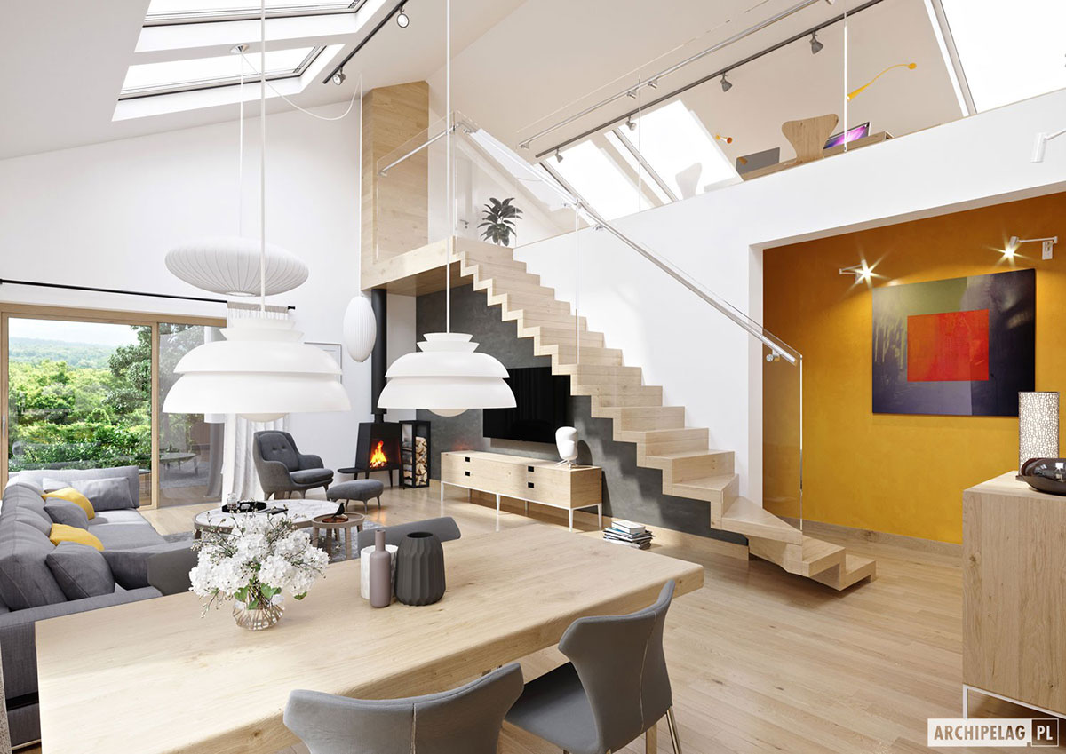 1500 Sq Ft House Plan with Two Story Great Room and Loft