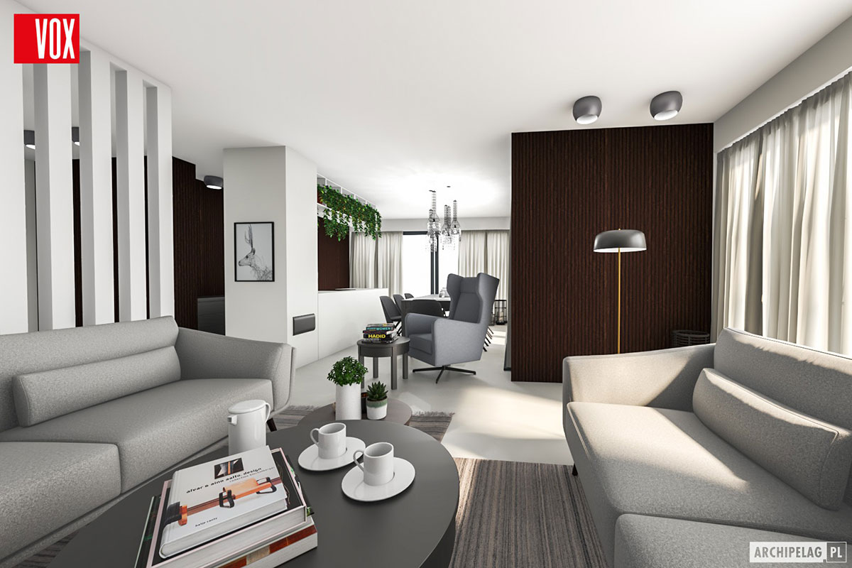 Divstāvu mājas projekts 133 m²: 3 Guļamistabas, 3 Vannasistabas, Atvērta virtuve, bez Garāžas