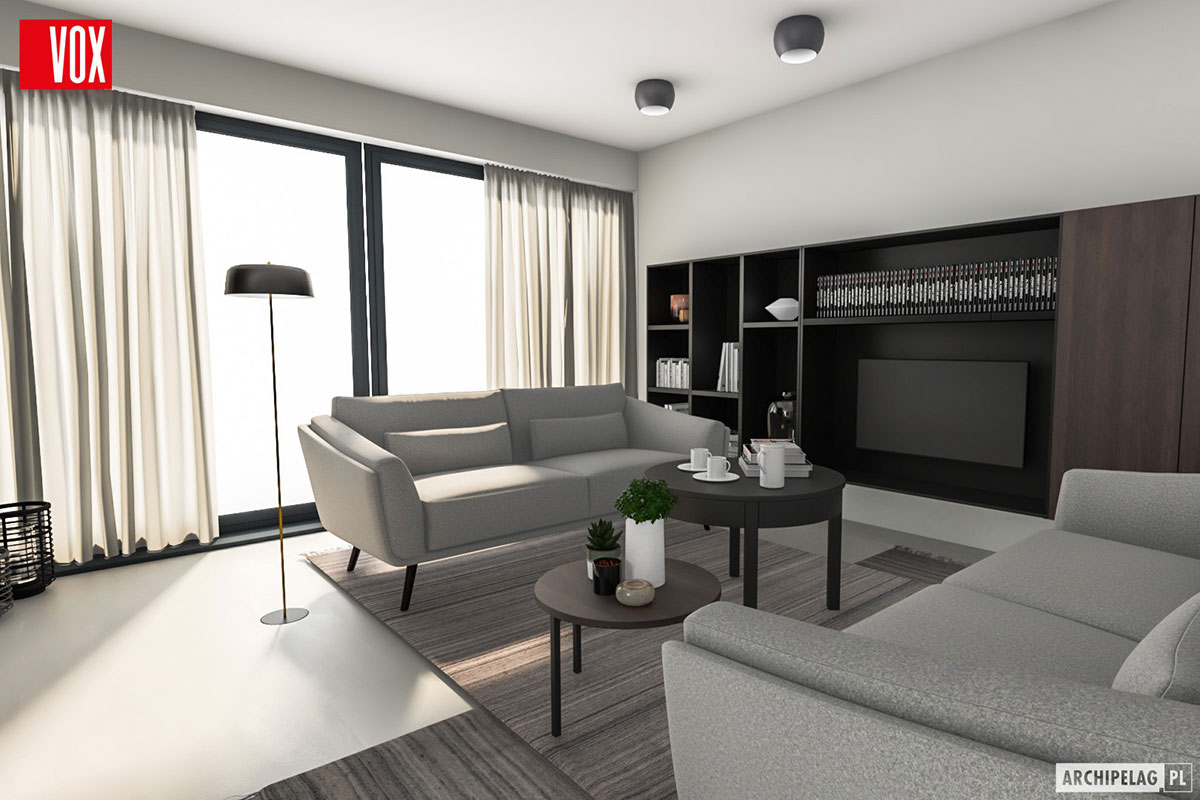 Divstāvu mājas projekts 133 m²: 3 Guļamistabas, 3 Vannasistabas, Atvērta virtuve, bez Garāžas