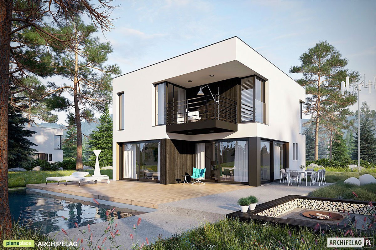 Divstāvu mājas projekts 133 m²: 3 Guļamistabas, 3 Vannasistabas, Atvērta virtuve, bez Garāžas