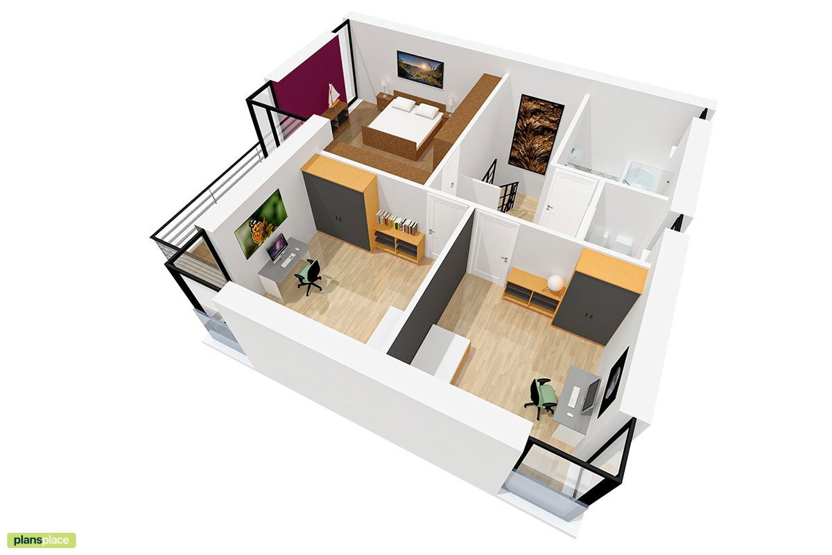 Divstāvu mājas projekts 133 m²: 3 Guļamistabas, 3 Vannasistabas, Atvērta virtuve, bez Garāžas