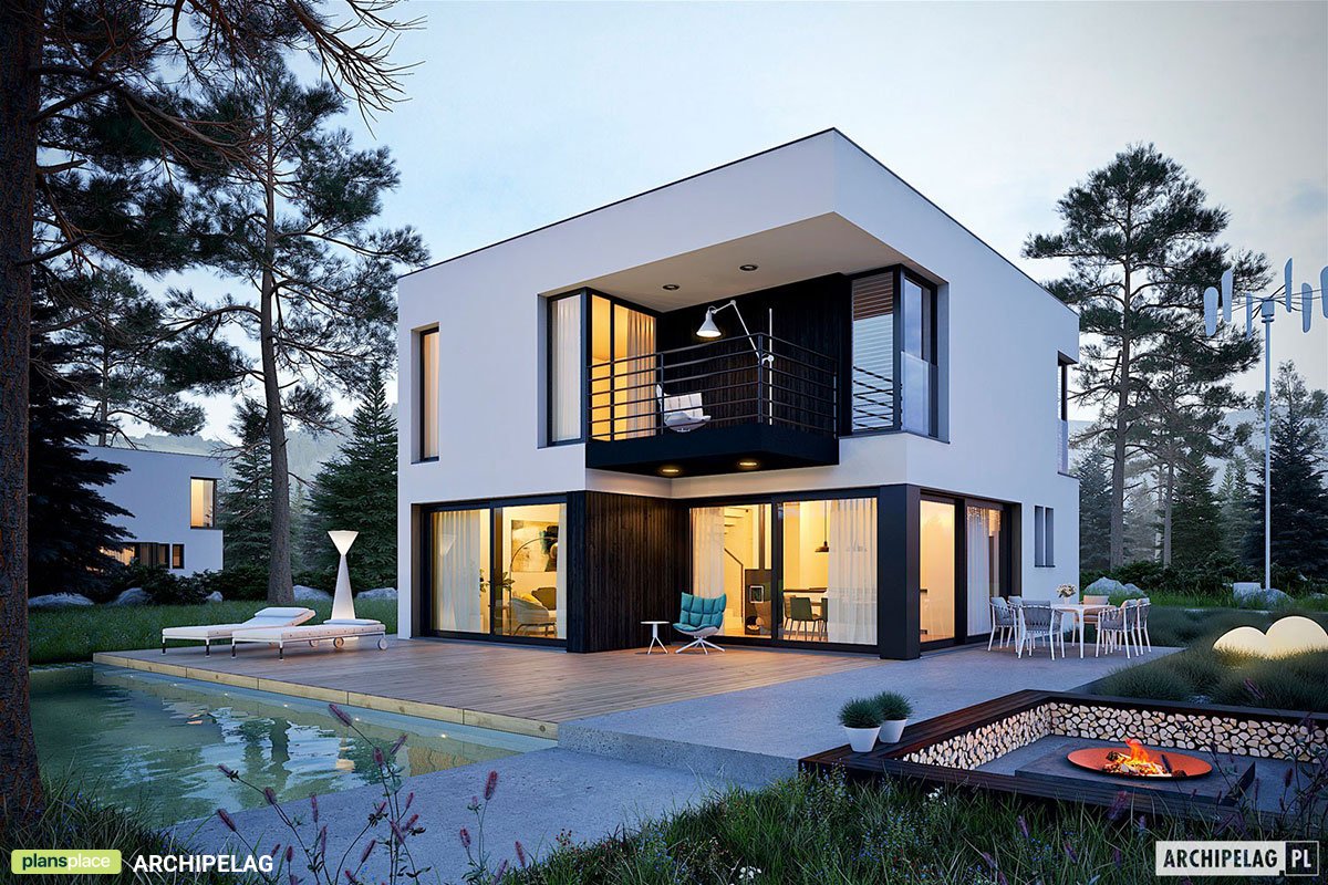 Divstāvu mājas projekts 133 m²: 3 Guļamistabas, 3 Vannasistabas, Atvērta virtuve, bez Garāžas