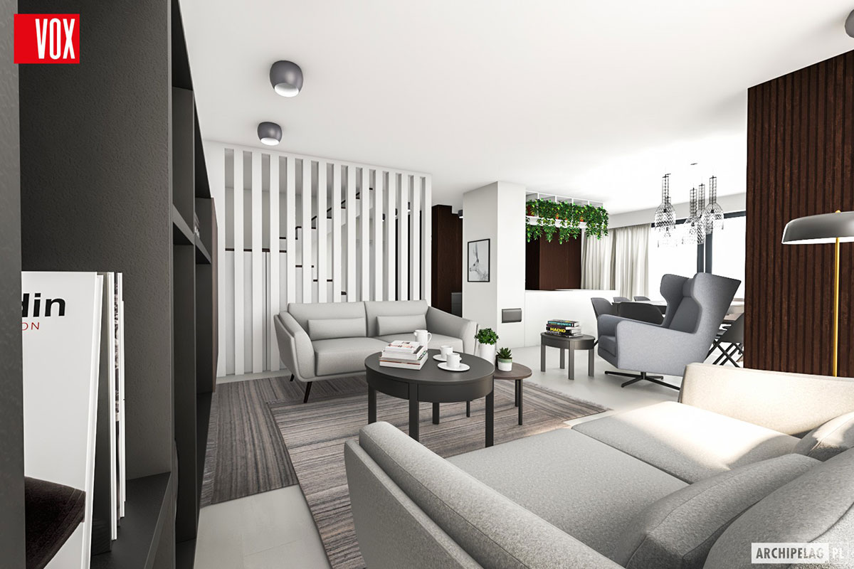 Divstāvu mājas projekts 133 m²: 3 Guļamistabas, 3 Vannasistabas, Atvērta virtuve, bez Garāžas
