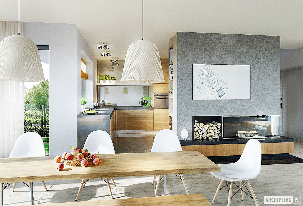 Mājas projekts ar mansardu 227 m²: 4 Guļamistabas, 3 Vannasistabas, Garāža