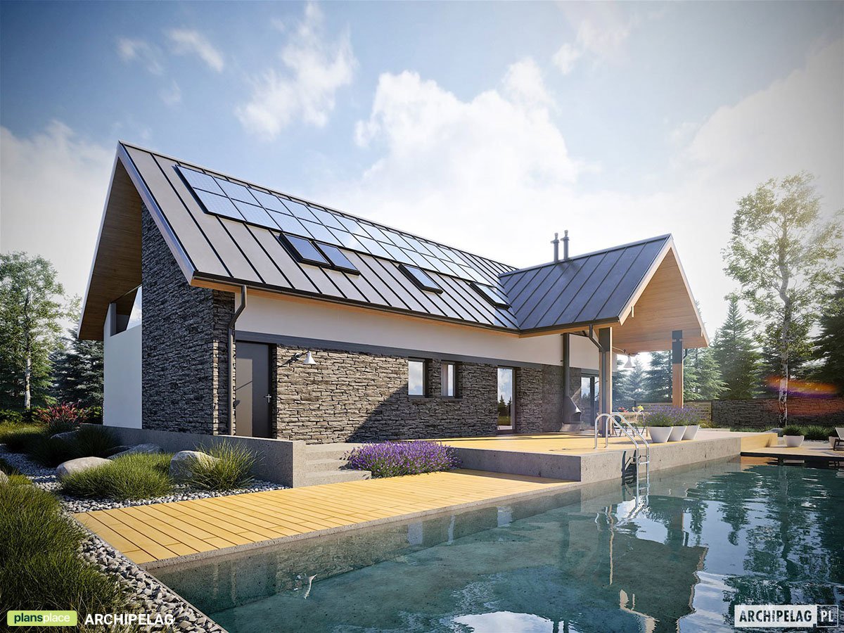 House Plan with Covered Porch and Indoor-Outdoor Fireplace