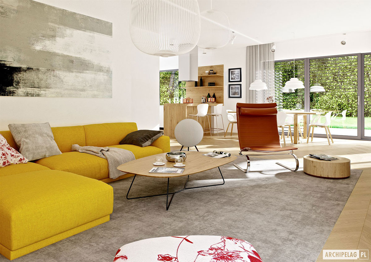 Mājas projekts ar mansardu 207 m²: 3 Guļamistabas, 3 Vannasistabas, Atvērta virtuve, Garāža