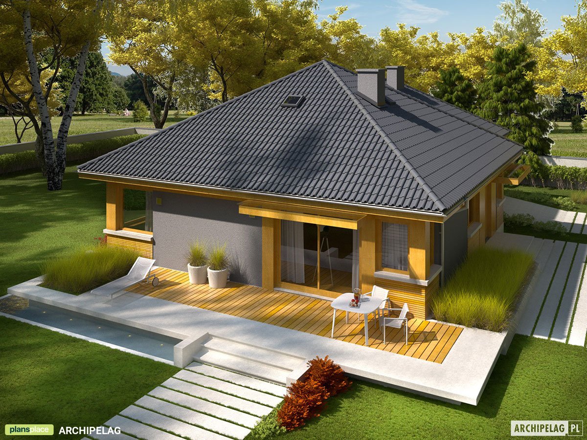 Vienstāva mājas projekts 119 m²: 3 Guļamistabas, 2 Vannasistabas, Garāža