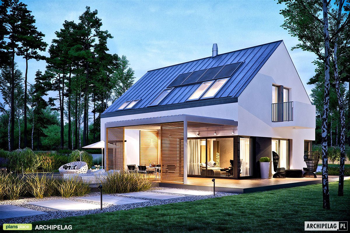 2-Story Contemporary Home Plan with 2-Car Garage and Office