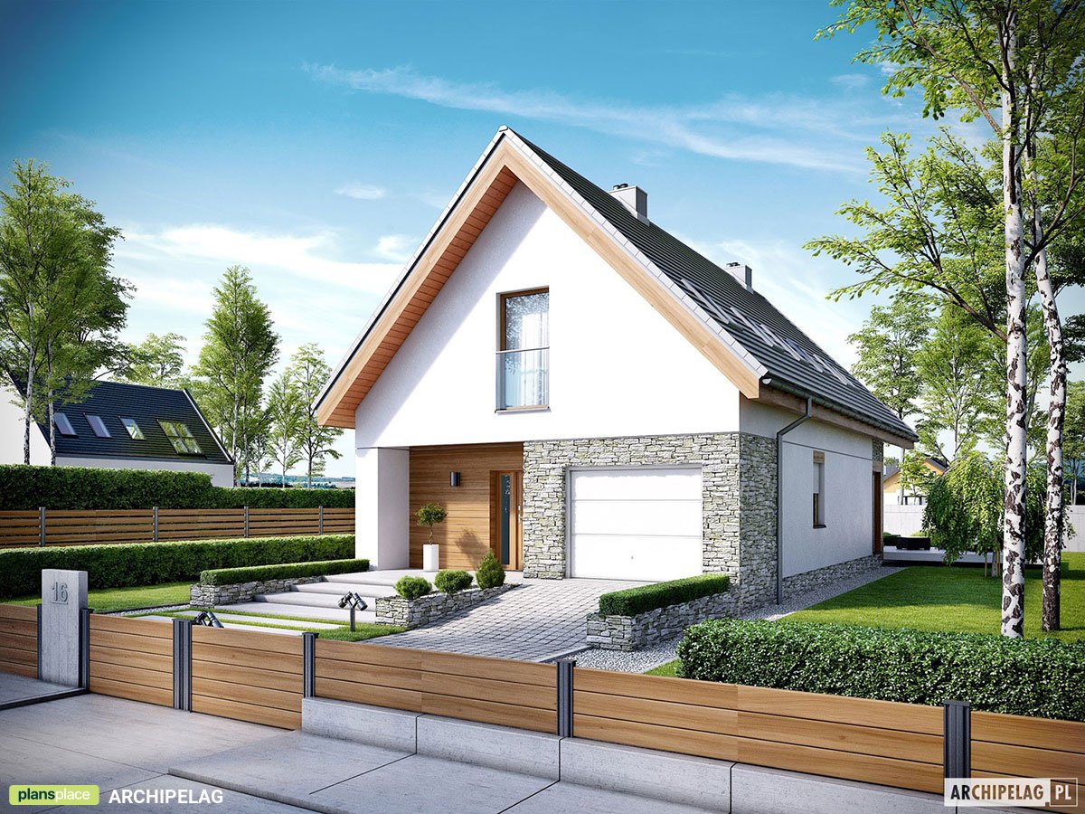 Mājas projekts ar mansardu 137 m²: 3 Guļamistabas, 2 Vannasistabas, Garāža