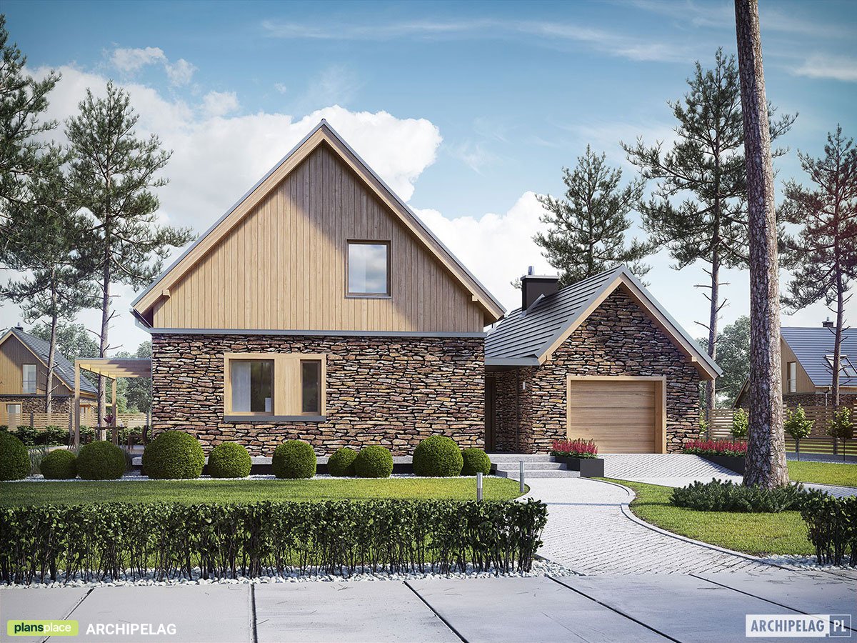 European Barn Home Plan with 3 Bedrooms and Attached Garage