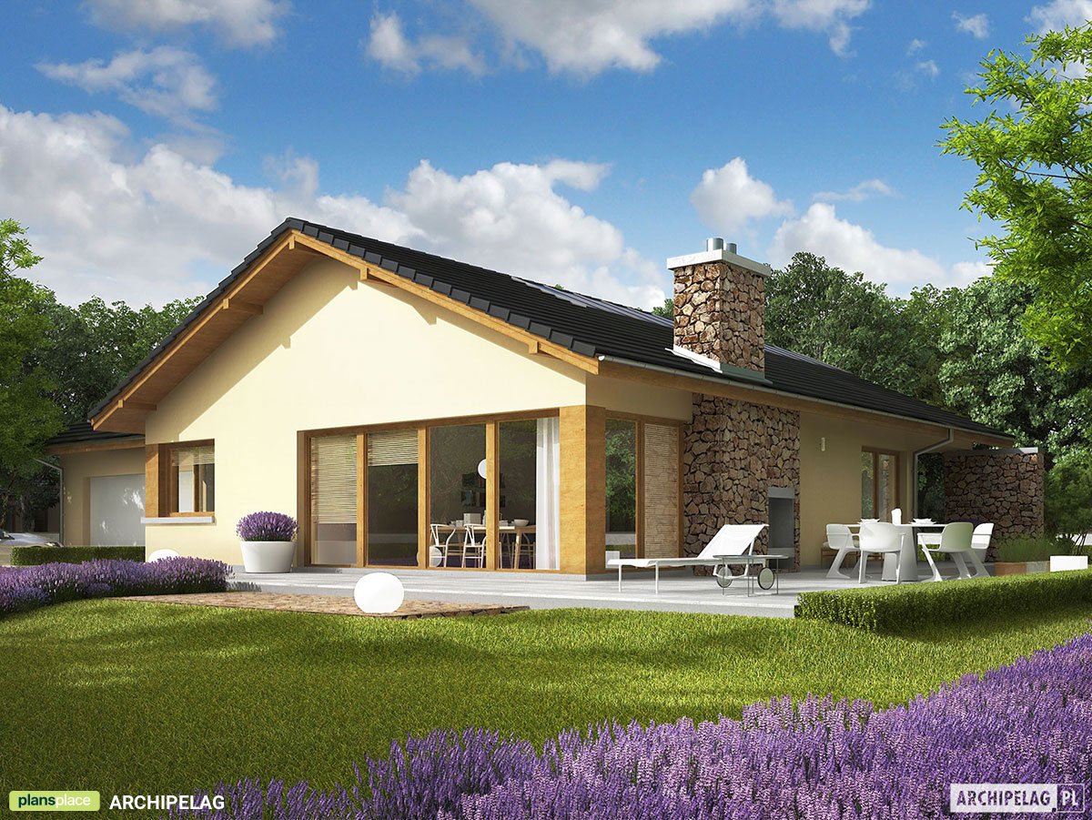 Vienstāva mājas projekts 169 m²: 3 Guļamistabas, 2 Vannasistabas, Garāža