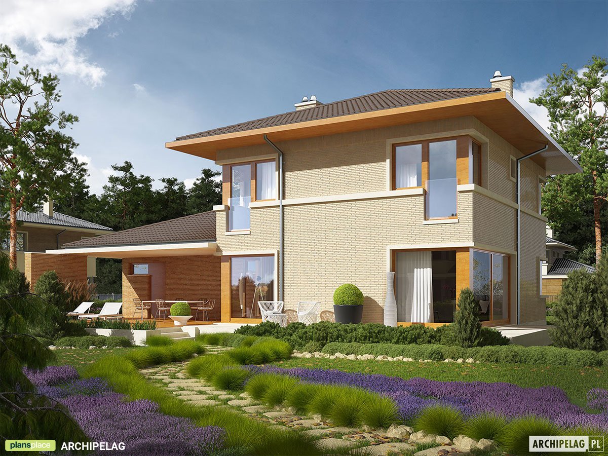 Divstāvu mājas projekts 167 m²: 3 Guļamistabas, 2 Vannasistabas, Atvērta virtuve, Garāža