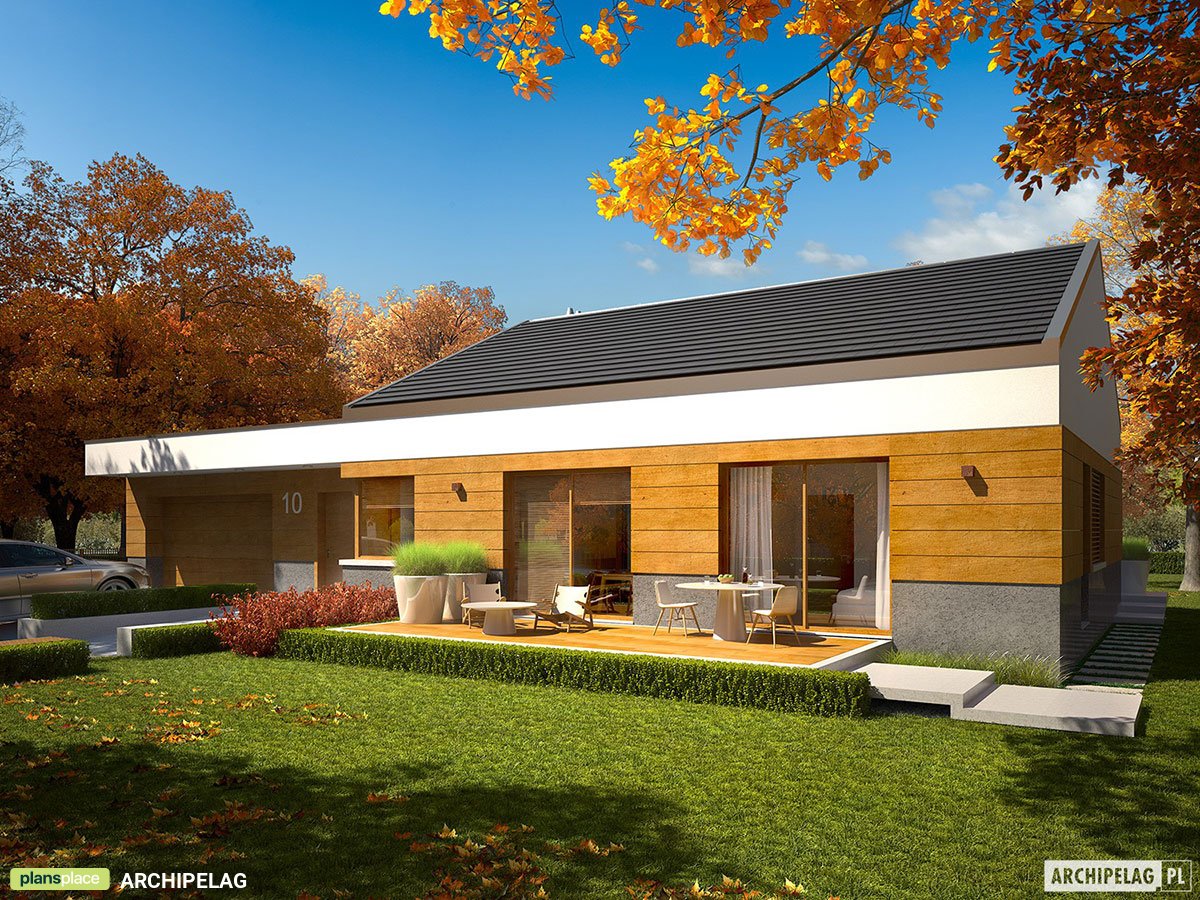 Vienstāva mājas projekts 183 m²: 3 Guļamistabas, Darba istaba, 3 Vannasistabas, Garāža