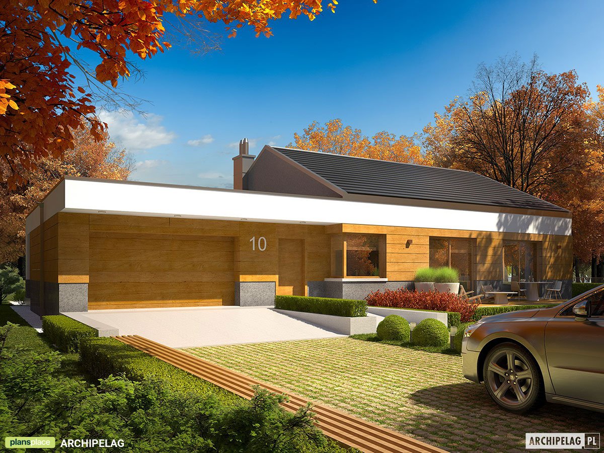 Vienstāva mājas projekts 183 m²: 3 Guļamistabas, Darba istaba, 3 Vannasistabas, Garāža