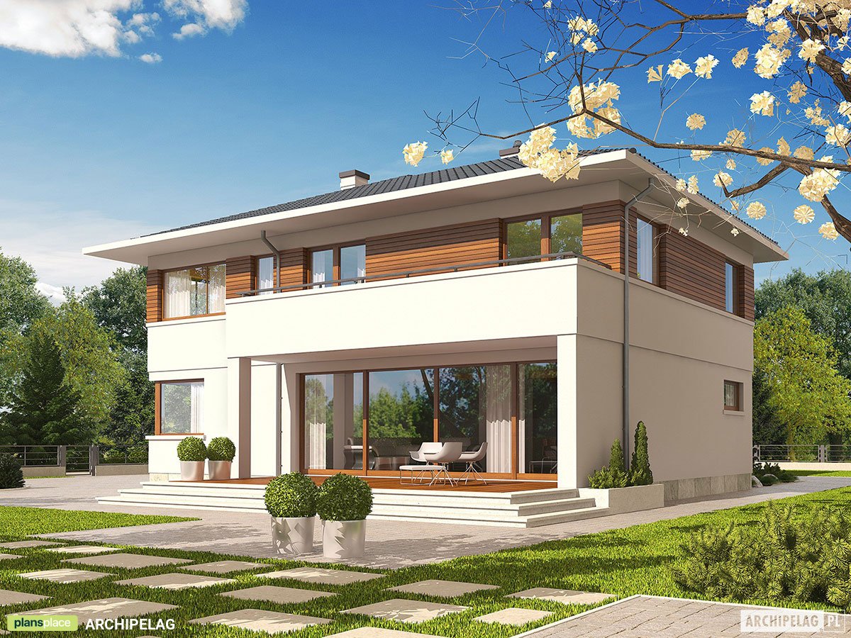 Divstāvu mājas projekts + pagrabu 368 m²: 4 Guļamistabas, Darba istaba, 4 Vannasistabas, Atvērta virtuve, Garāža