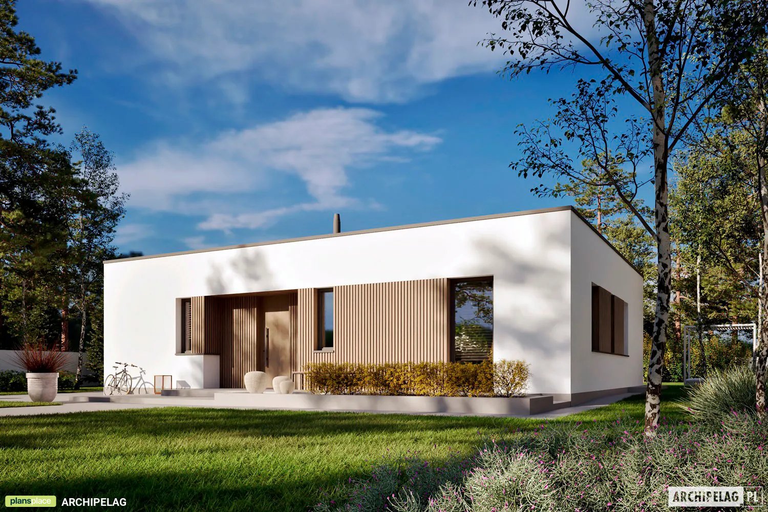 Vienstāva mājas projekts 98 m²: 3 Guļamistabas, 2 Vannasistabas, Atvērta virtuve, bez Garāžas