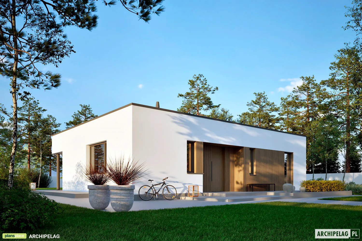 Vienstāva mājas projekts 98 m²: 3 Guļamistabas, 2 Vannasistabas, Atvērta virtuve, bez Garāžas