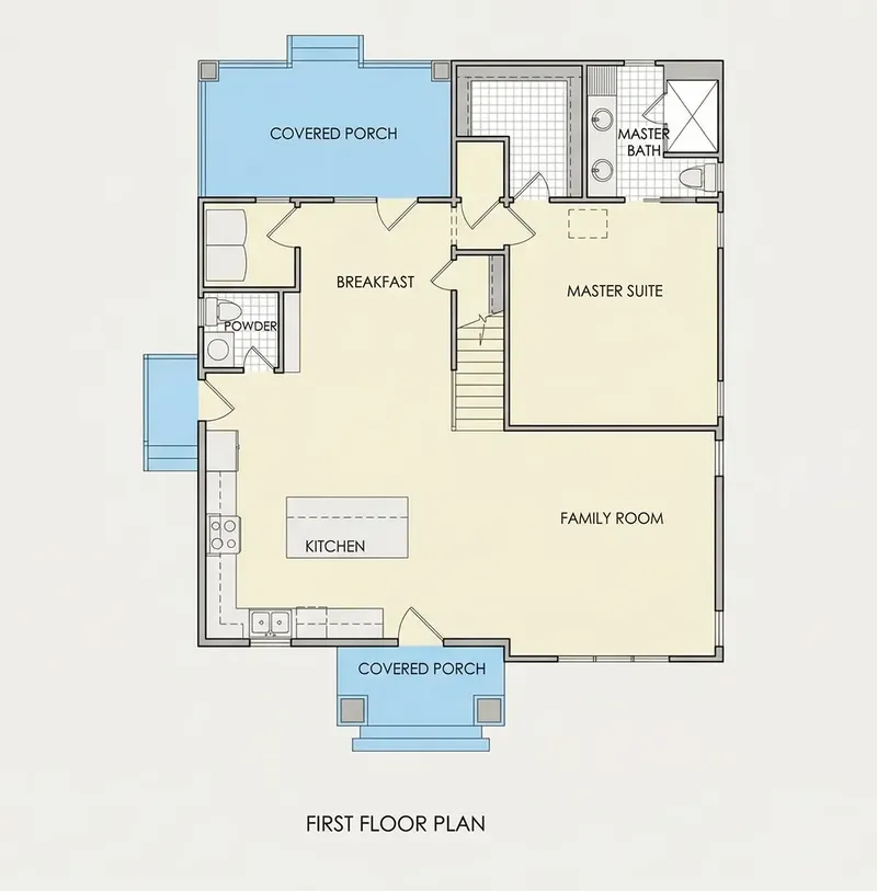 1. stāvs 6 – Mājas projekts ar mansardu 162 m², 3 Guļamistabas — 92980R