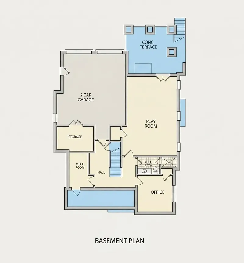 Pagrabs 7 – Mājas projekts ar mansardu 295 m², 4 Guļamistabas — 70856R