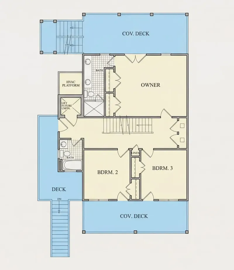 1. stāvs 10 – Trīsstāvu mājas projekts 483 m², 3 Guļamistabas — 15834R