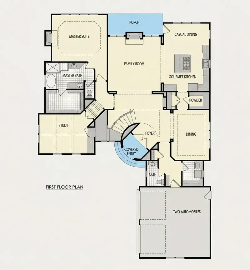 1. stāvs 22 – Divstāvu mājas projekts 399 m², 4 Guļamistabas — 88919R