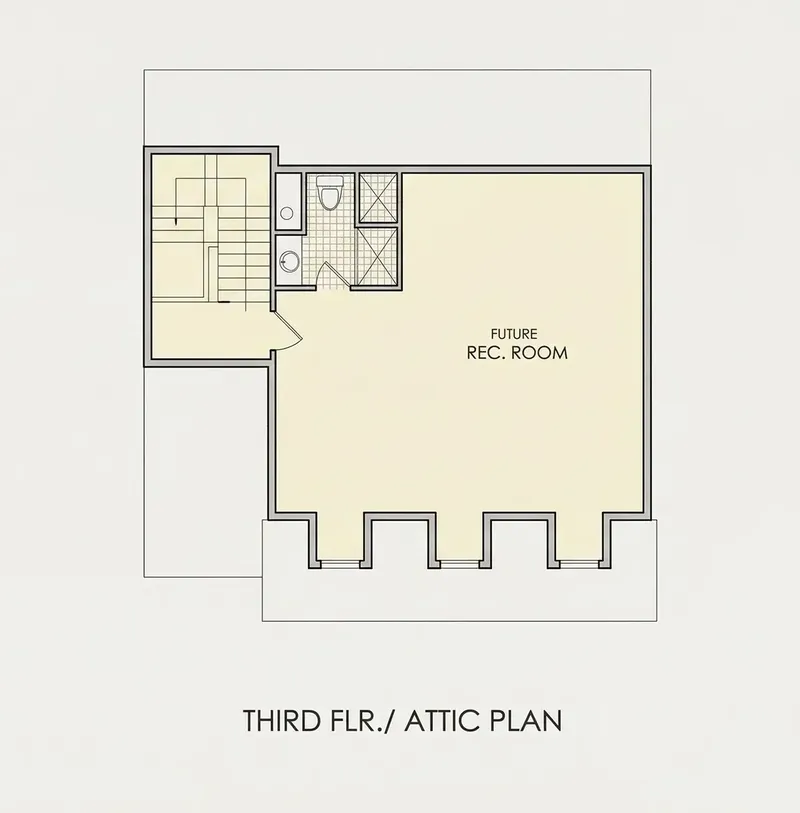 3. stāvs 22 – Trīsstāvu mājas projekts 522 m², 4 Guļamistabas — 95085R