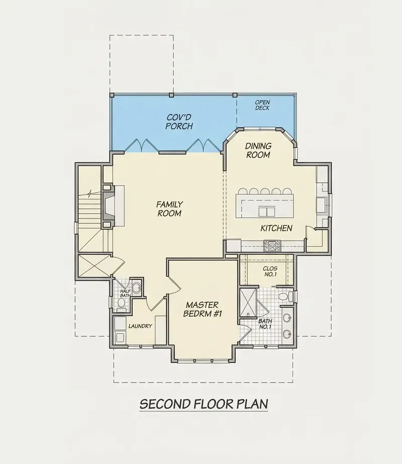 2. stāvs 10 – Trīsstāvu mājas projekts 267 m², 3 Guļamistabas — 73259R