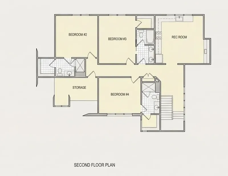 2. stāvs 22 – Mājas projekts ar mansardu 398 m², 4 Guļamistabas — 43606R