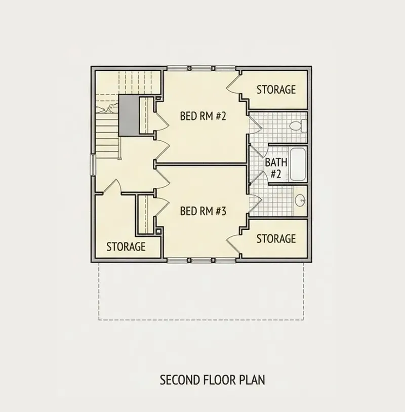 2. stāvs 10 – Mājas projekts ar mansardu 158 m², 3 Guļamistabas — 52914R