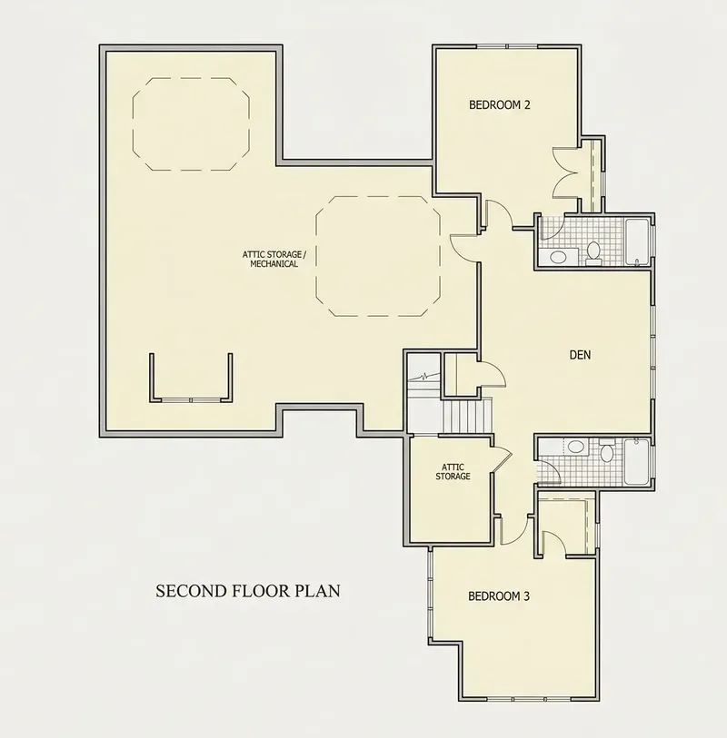 2. stāvs 10 – Mājas projekts ar mansardu 262 m², 3 Guļamistabas — 39612R
