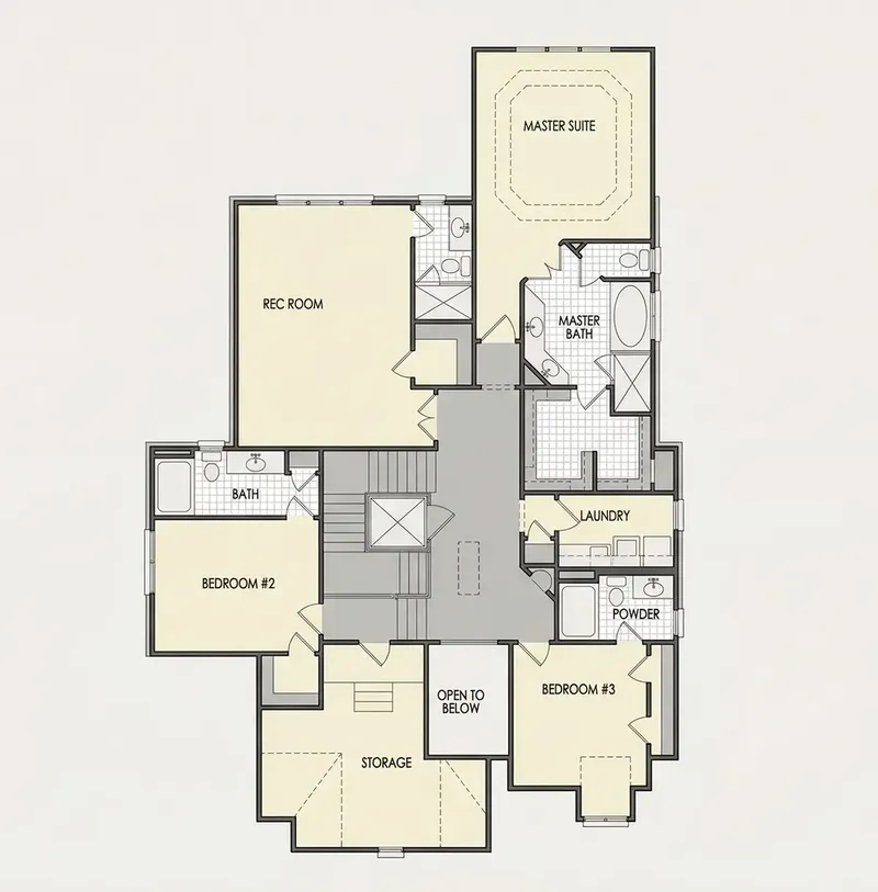 2. stāvs 20 – Divstāvu mājas projekts 530 m², 5 Guļamistabas — 26217R