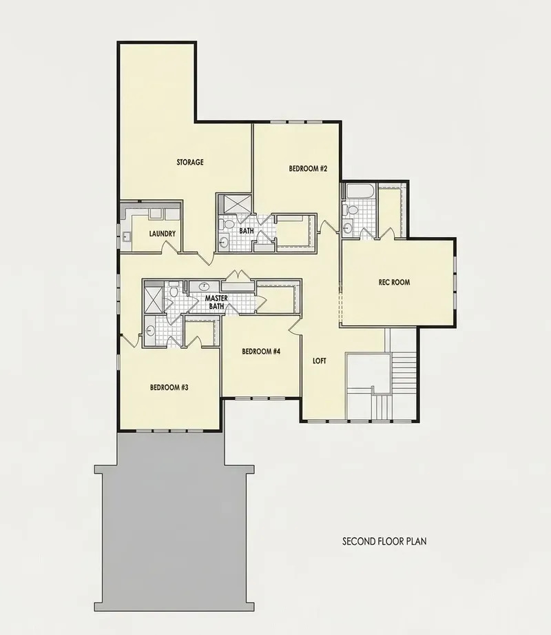 2. stāvs 23 – Divstāvu mājas projekts 479 m², 5 Guļamistabas — 63139R