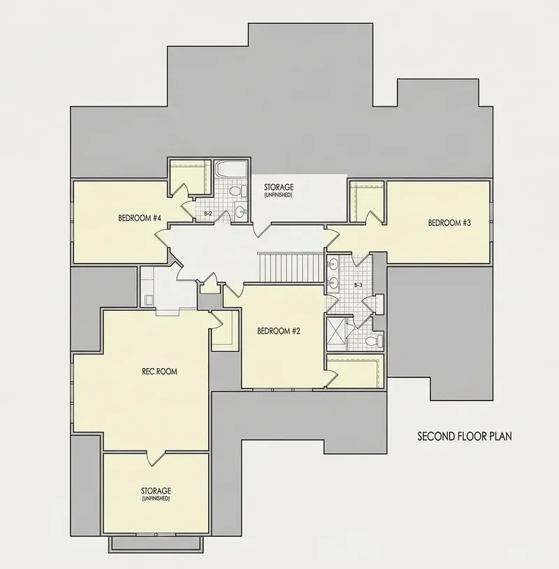 2. stāvs 25 – Mājas projekts ar mansardu 363 m², 5 Guļamistabas — 64220R
