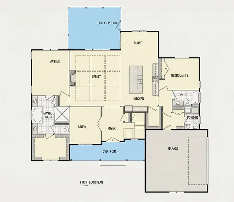 1. stāvs 8 – Divstāvu mājas projekts 348 m², 4 Guļamistabas — 82521R